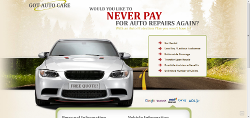 auto care landing page