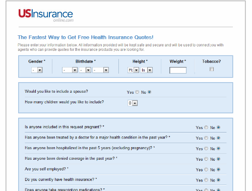 usinsurance landing page