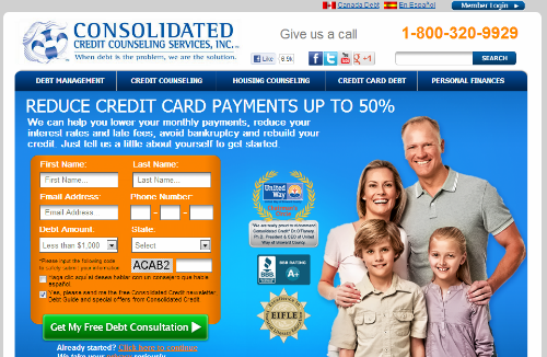 credit relief landing page
