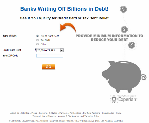 Debt Relief Landing Page